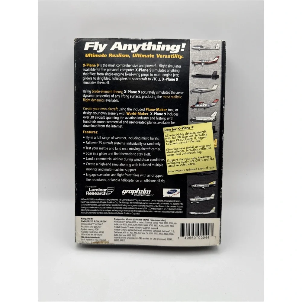 X-Plane 9 (PC, Windows, DVD-ROM) Flight Simulator Video Game New Sealed